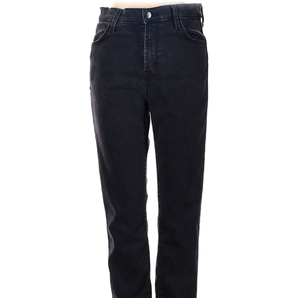 J Brand Jeans Paisley Design Blk Gray Straight Leg Low Rise Sz 27 471
